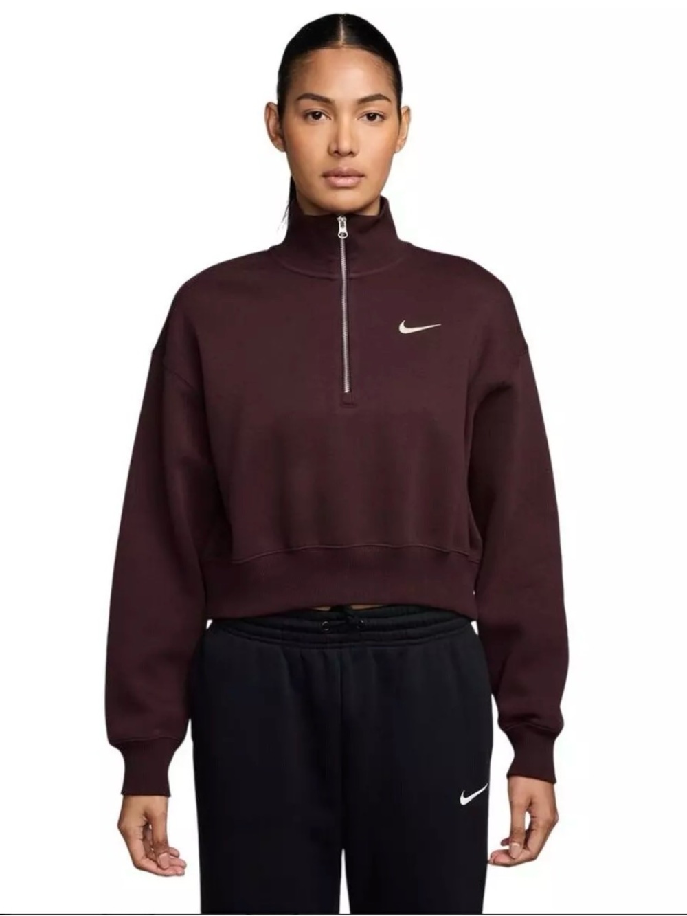Nike Women's  Half-Zip Cropped Sweatshirt